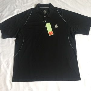 Elevate Mens Black Polo Shirt Polyester Size M